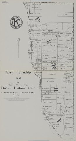 1842 Property ownership plat map of Perry Township, Franklin County, Ohio