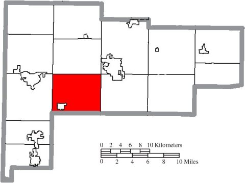 Map of Auglaize County Ohio Highlighting Washington Township