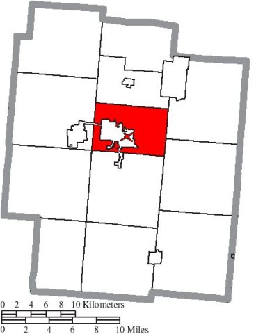 Map of Jackson County Ohio Highlighting Lick Township