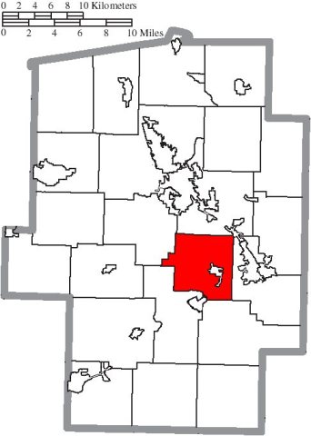 Map of Tuscarawas County Ohio Highlighting Warwick Township