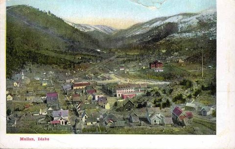 Bird's-eye view of Mullan, Idaho, between 1899 and 1909