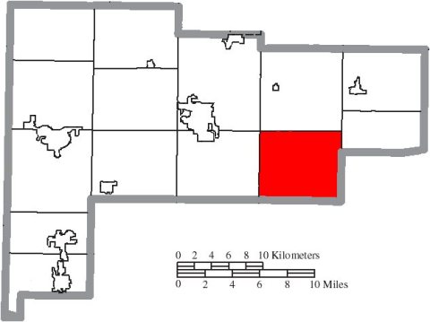 Map of Auglaize County Ohio Highlighting Clay Township