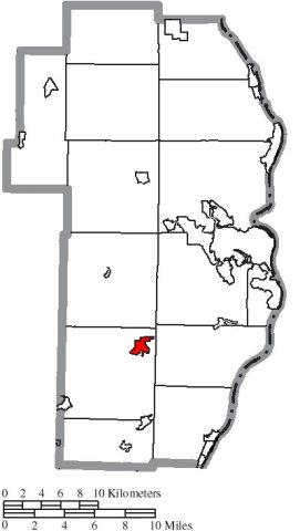 Map of Jefferson County Ohio Highlighting Smithfield Village