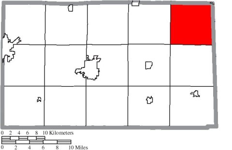 Map of Seneca County Ohio Highlighting Thompson Township
