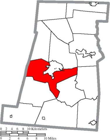 Map of Madison County Ohio Highlighting Union Township