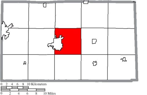 Map of Seneca County Ohio Highlighting Clinton Township