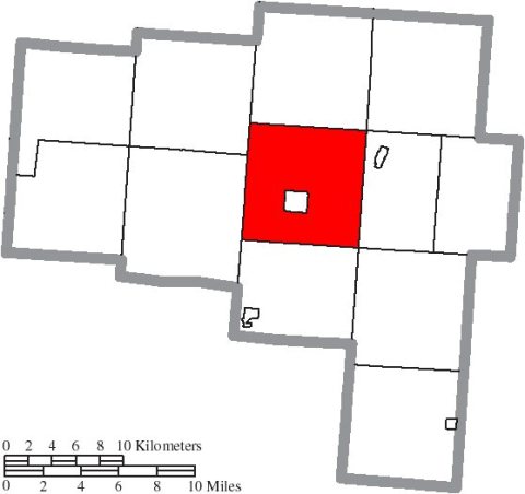 Map of Vinton County Ohio Highlighting Elk Township