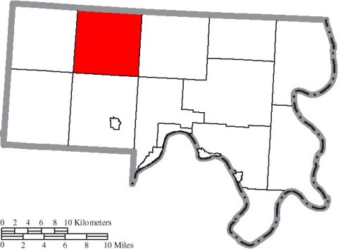 Map of Meigs County Ohio Highlighting Scipio Township