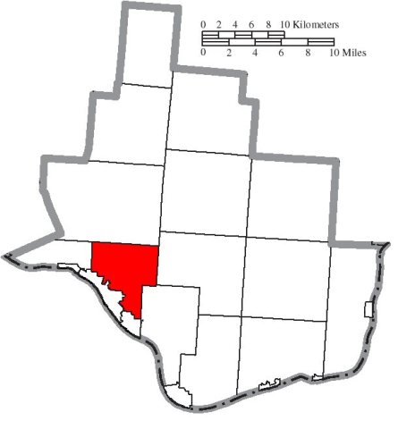 Map of Lawrence County Ohio Highlighting Upper Township