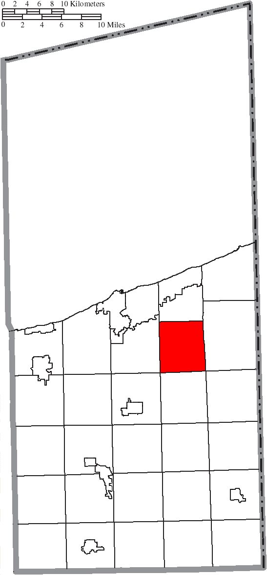Map of Ashtabula County Ohio Highlighting Sheffield Township