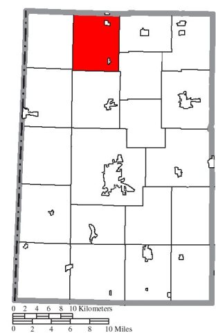 Map of Darke County Ohio Highlighting Allen Township