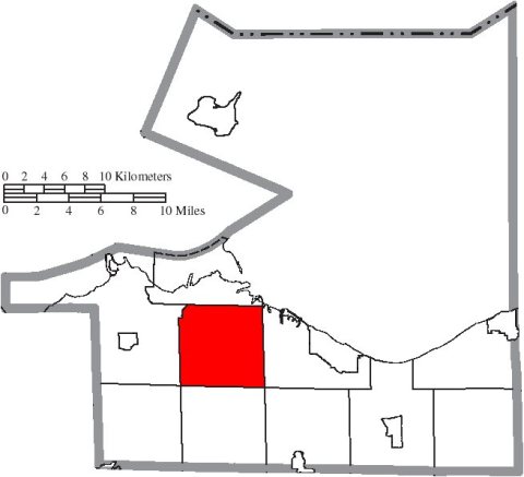 Map of Erie County Ohio Highlighting Perkins Township