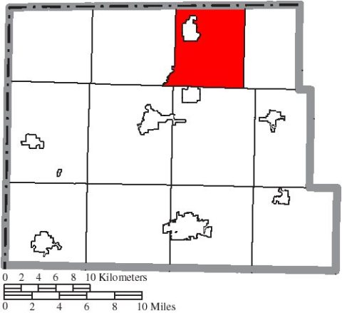 Map of Williams County Ohio Highlighting Madison Township