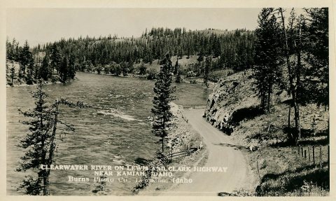 Clearwater River on Lewis and Clark Highway, circa 1930s
