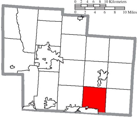 Map of Delaware County Ohio Highlighting Genoa Township