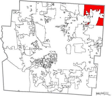 Map of Franklin County Ohio Highlighting Plain Township