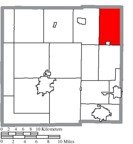 Map of Crawford County Ohio Highlighting Auburn Township