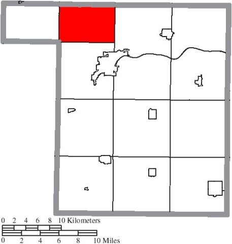 Map of Henry County Ohio Highlighting Freedom Township