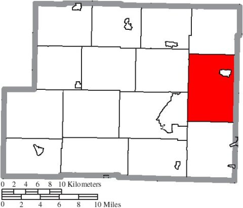 Map of Harrison County Ohio Highlighting Green Township