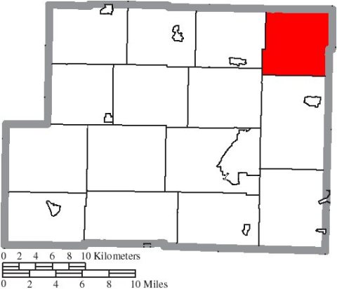 Map of Harrison County Ohio Highlighting German Township