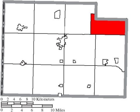 Map of Paulding County Ohio Highlighting Auglaize Township