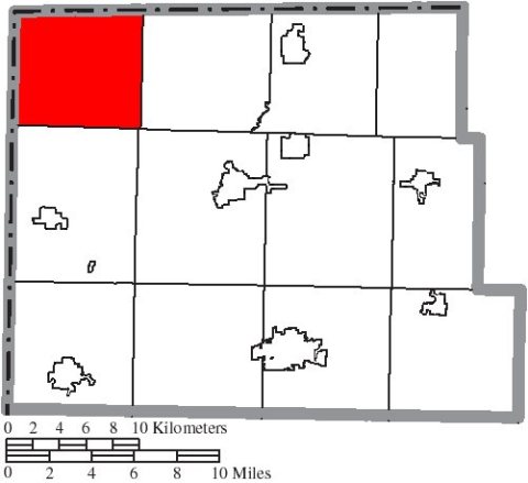 Map of Williams County Ohio Highlighting Northwest Township