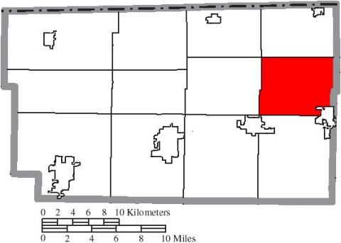 Map of Fulton County Ohio Highlighting Fulton Township
