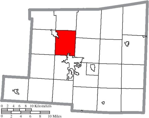 Map of Knox County Ohio Highlighting Morris Township