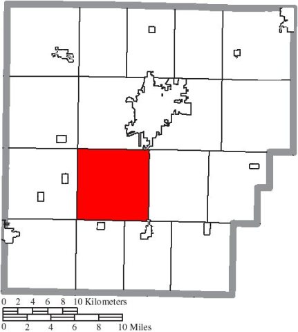 Map of Hancock County Ohio Highlighting Eagle Township