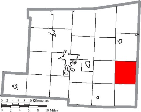 Map of Knox County Ohio Highlighting Butler Township