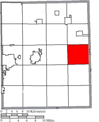 Map of Portage County Ohio Highlighting Paris Township