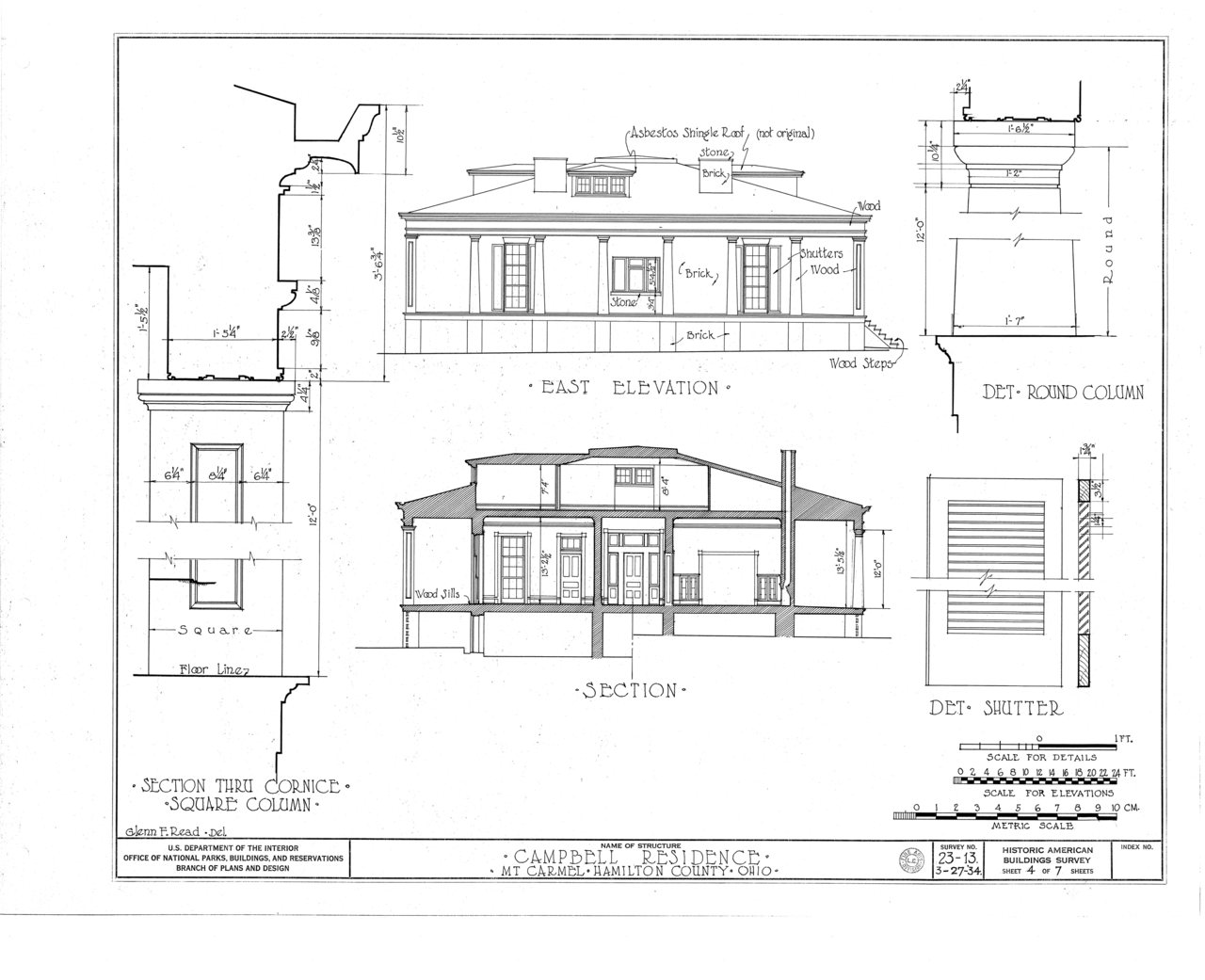 HABS OHIO,31-    ,1- (sheet 4 of 7) - John Campbell Residence, Mount Carmel Road, Mount Carmel, Clermont County, OH