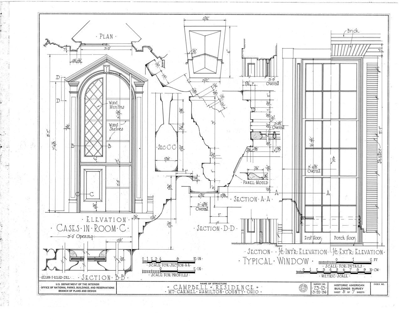HABS OHIO,31-    ,1- (sheet 5 of 7) - John Campbell Residence, Mount Carmel Road, Mount Carmel, Clermont County, OH