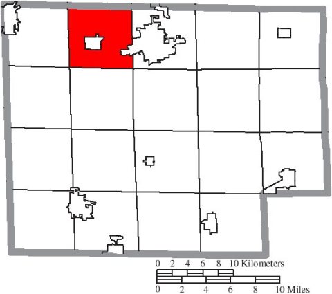 Map of Huron County Ohio Highlighting Ridgefield Township