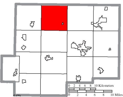 Map of Putnam County Ohio Highlighting Palmer Township