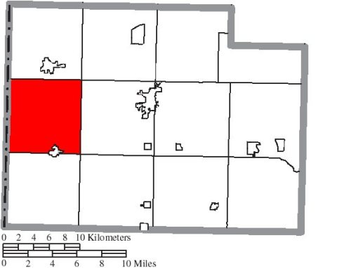 Map of Paulding County Ohio Highlighting Harrison Township