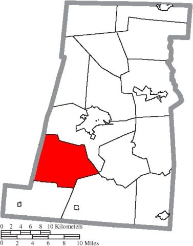 Map of Madison County Ohio Highlighting Paint Township