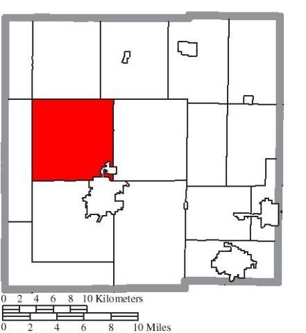 Map of Crawford County Ohio Highlighting Holmes Township