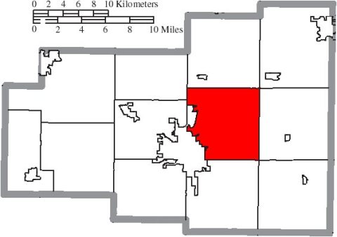 Map of Allen County Ohio Highlighting Bath Township