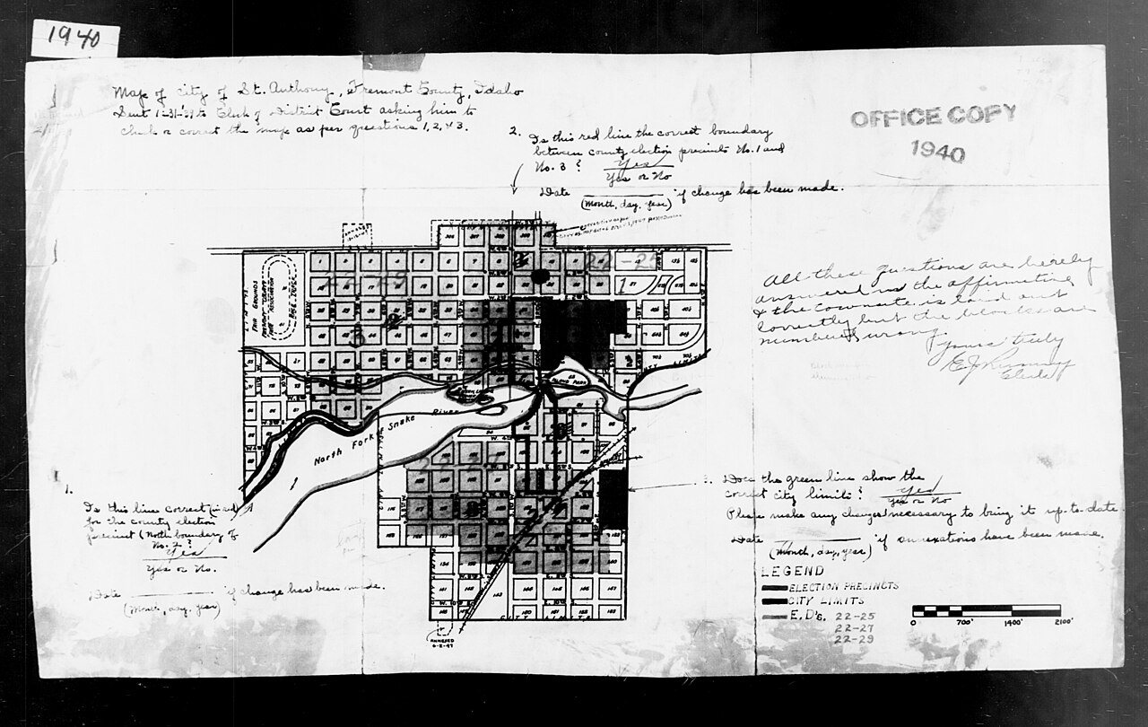 1940 Census Enumeration District Maps - Idaho - Fremont County - St. Anthony - ED 22-25, ED 22-27, ED 22-29
