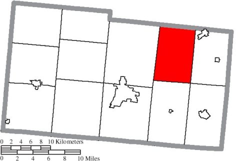 Map of Champaign County Ohio Highlighting Wayne Township