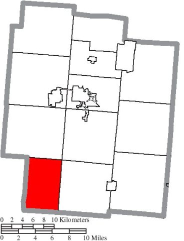 Map of Jackson County Ohio Highlighting Hamilton Township