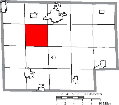 Map of Huron County Ohio Highlighting Peru Township