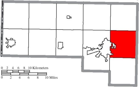 Map of Defiance County Ohio Highlighting Richland Township