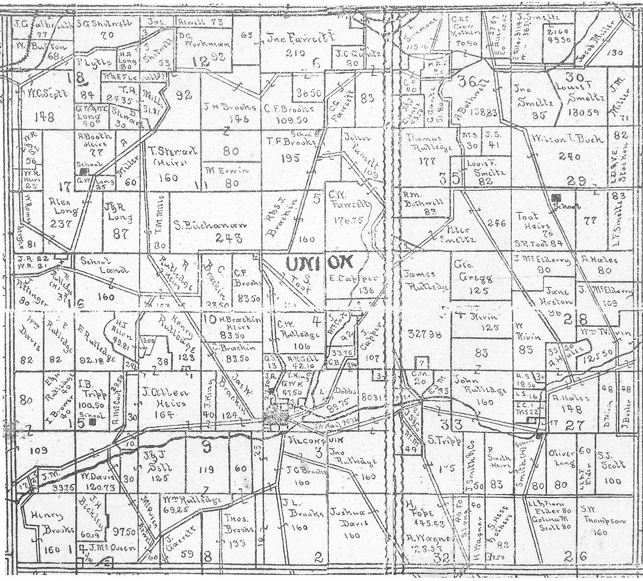 Union Township Carroll County Ohio 1894