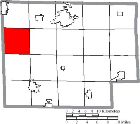 Map of Huron County Ohio Highlighting Sherman Township