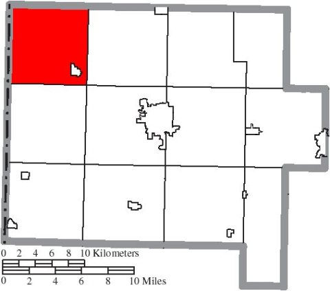 Map of Van Wert County Ohio Highlighting Tully Township