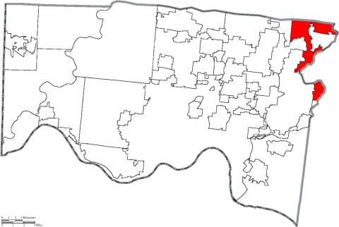 Map of Hamilton County Ohio Highlighting Symmes Township