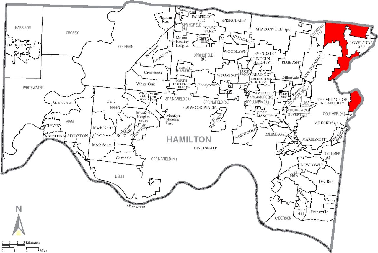 Location of Symmes Township in Hamilton County