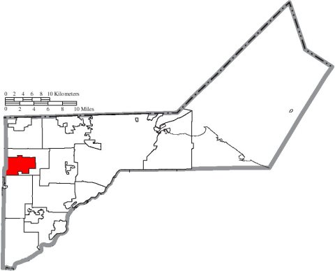 Map of Lucas County Ohio Highlighting Harding Township